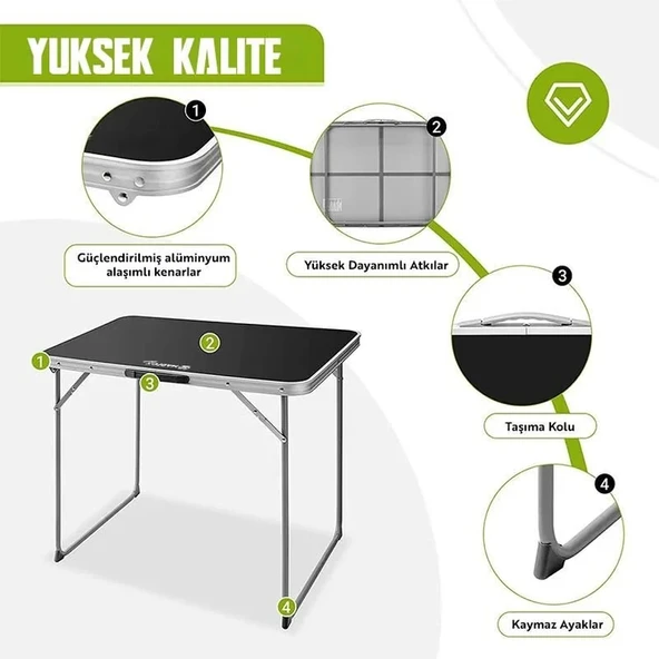 Madfox Zenith Katlanır Kamp Masası SİYAH - 8