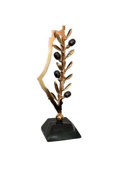 Filistin Dekor Haritası Üzerinde Zeytin Dalı M00007 - 4