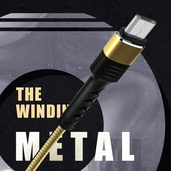 Joyroom S-M363 1.2m 2.4A Mikro USB Hızlı Şarj ve Veri Kablosu Gold - Resim 2