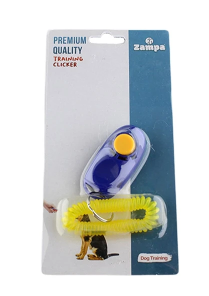 Zampa Askılı Köpek Eğitim Clickeri 6x3cm, Mavi - 2