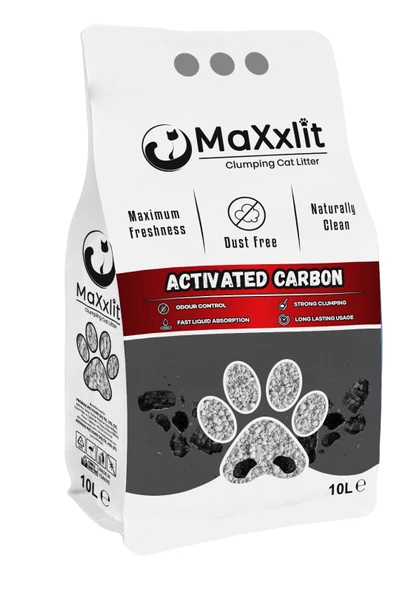 MaXxlit Aktif Karbonlu Topaklanan Bentonit  Kedi Kumu (2 Adet x 10 Lt.)
