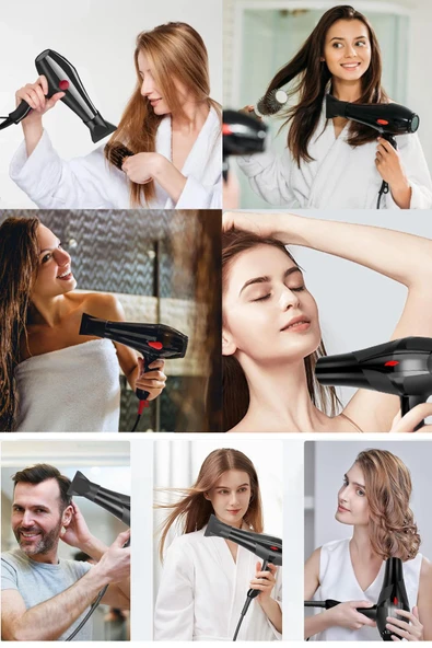 Suled Ultra Saç Kurutma Ve Fön Makinesi 2500W Sıcak - Soğuk 2 Kademeli Ev Berber Pet - 6