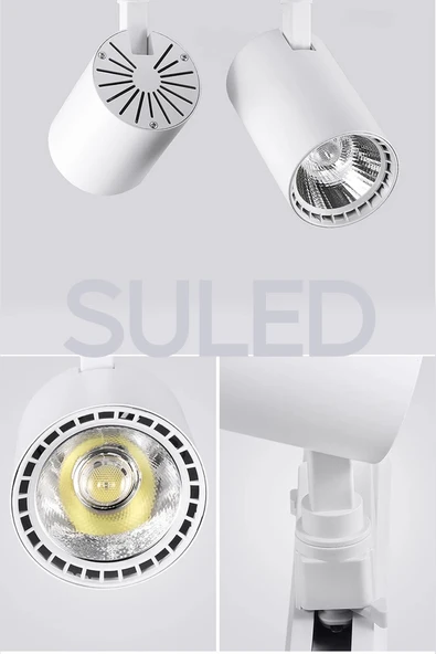 Suled Ray Spot Işık Beyaz Kasa - Beyaz Işık 360/90 Dönebilen 30W Ray Spotu Led Işık Pro 220V - 5