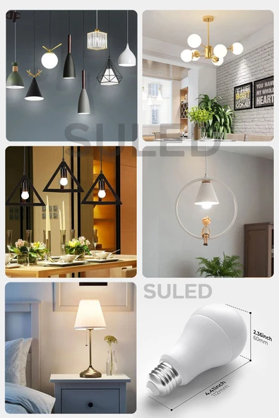 Suled 12W Led Ampül 10'Lu Paket E27 Beyaz Işık Güçlü Aydınlatma Smd Led 6500K Tasarruflu Lamba - 4