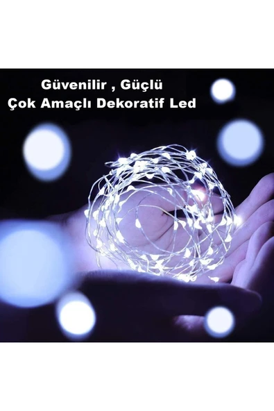 Suled Sl-1036 - 3 Metre Beyaz Peri Led, Dekor Işık Beyaz Dekoratif Lamba Yılbaşı Çam Ağacı Ev Süslemeli - 3