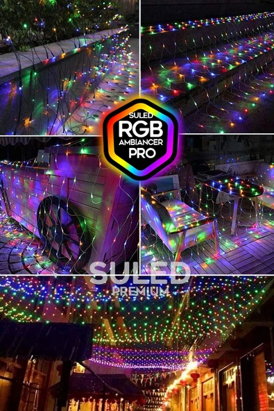 Suled Rgb Ağ Led 2X2 Metre 132 Led 220V Fişli İç Ve Dış Mekan 8 Modlu Ambiyans Aydınlatma - 2
