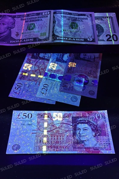 Suled Sahte Para Kontrol Cihazı Uv Mor Işık Profesyonel Sahte Para Dedektörü 220V Fişli - 6