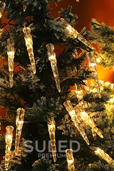 Suled Buz Sarkıt Led Süsleme Işığı 4 Metre 20 Led 220V Fişli Dekoratif Aydınlatma Süs Tak Çalıştır - 8