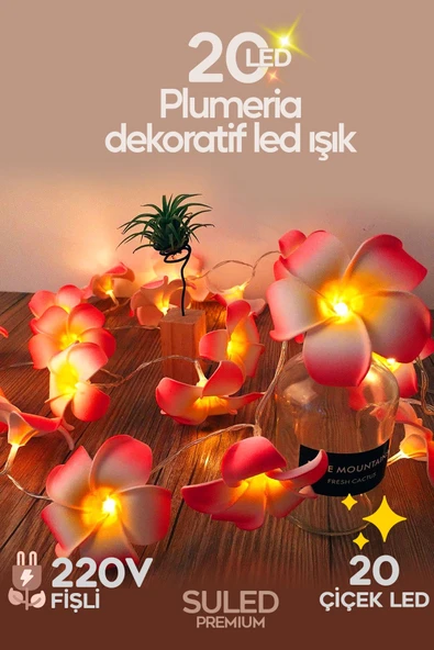 Suled Plumeria Çiçeği Dekoratif Led Işık Ambiyans Ortam Aydınlatması Ve Süsleme Ledleri