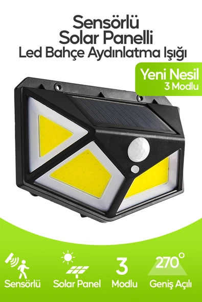 Suled Profesyonel Sensörlü Bahçe Aydınlatma Lambası Solar Güneş Panelli Tam Otomatik 3 Modlu