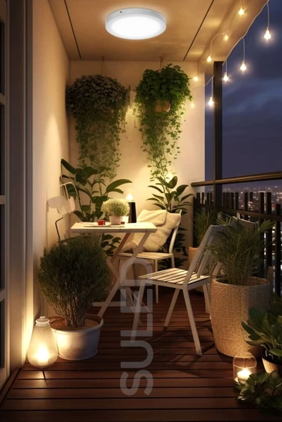 Suled Güçlü Led Tavan Armatürü 24W Beyaz Işık 2160Lm 220V A+ 28Cm 6500K Beyaz Ev Ofis Atölye Balkon Ip20 - 7