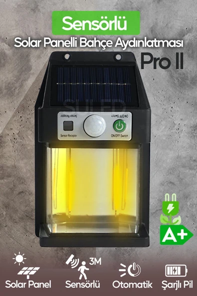 Suled Solar Bahçe Aydınlatması Pro Iı Hareket Sensörlü 10W Otomatik 2 Led Işıklı Dış Mekan Aydınlatma