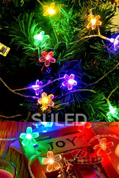 Suled Rgb 5 Metre Gül Led 20 Led 220V Fişli Tak Çalıştır Dekoratif İç Ve Dış Mekan Süsleme Işığı - Resim 6