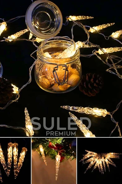 Suled Buz Sarkıt Led Süsleme Işığı 4 Metre 20 Led 220V Fişli Dekoratif Aydınlatma Süs Tak Çalıştır - 4