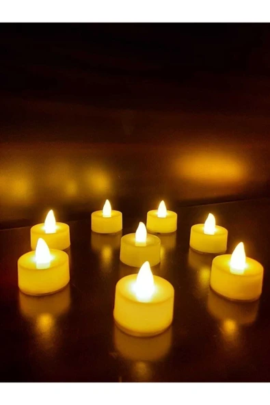 Suled Sl-1014 8 Adet Mum Tealight Sarı Işık Pilli ( Piller Dahil ) - 1