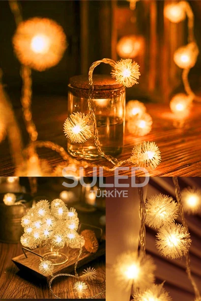 Suled Kartopu Led Süs Işık 4 Metre 20 Led 220V Fişli Süsleme Işığı Gün Işığı Dekorasyon İç Ve Dış Mekan - Resim 3