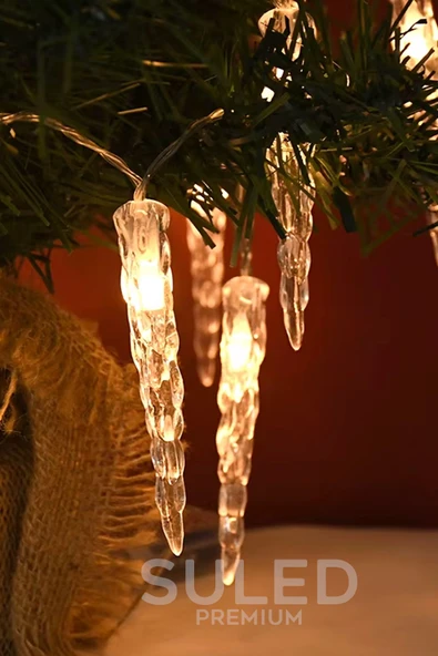 Suled Buz Sarkıt Led Süsleme Işığı 4 Metre 20 Led 220V Fişli Dekoratif Aydınlatma Süs Tak Çalıştır - 5