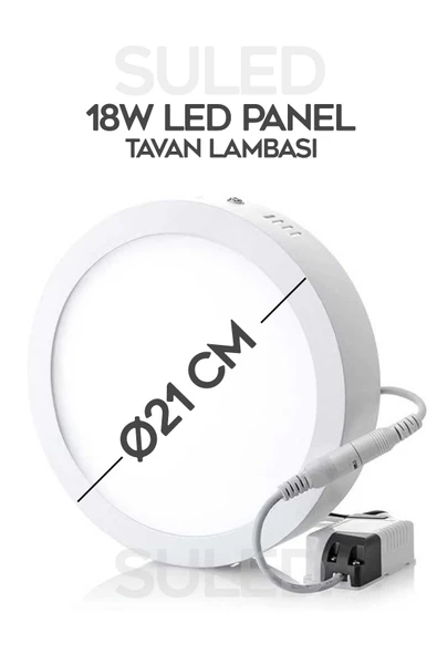 Suled Led Tavan Armatürü 18W Beyaz Işık 1650Lm 220V A+ Tavan 21Cm 6500K Ev Ofis Atölye Balkon Ip20 - 5