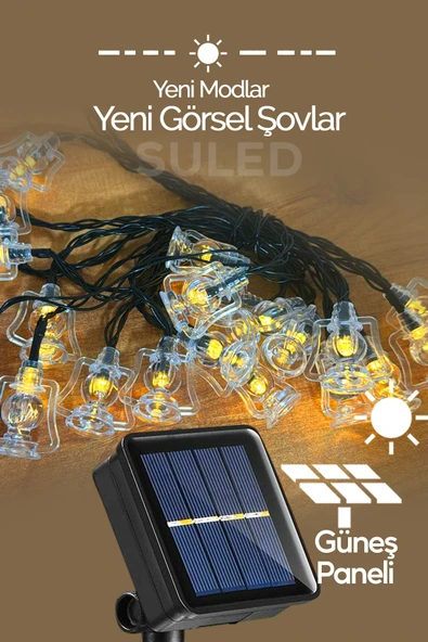 Suled Ramazan Kandil Işığı 20 Ledli Güneş Enerjili Dekoratif Led Süsleme Bahçe Balkon Ve Süsleme Ledi - 3