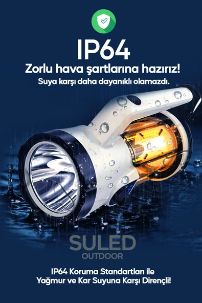 Suled Kamp Pro2 Profesyonel Kamp Lambası Ve El Fener Şarjlı Usb Powerbank Özellikli - 4