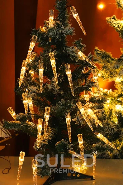 Suled Buz Sarkıt Led Süsleme Işığı 4 Metre 20 Led 220V Fişli Dekoratif Aydınlatma Süs Tak Çalıştır - 2