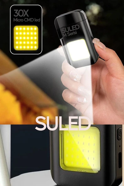 Suled Şarjlı Çakmak T9 Led Fener Özellikli Usb Şarjlı Kamp Çakmağı Cob Led Ce Rüzgardan Etkilenmez - 5