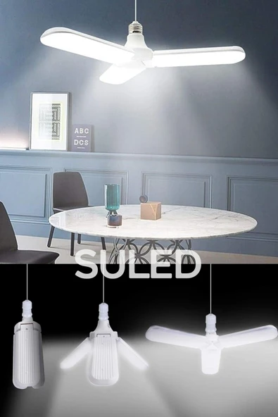 Suled Sl-6347 Pervane Ampul 40-45W Yeni Nesil Beyaz Led Ampul 3 Modlu Ultra Güçlü Pro - 7