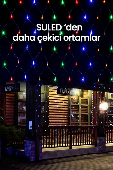Suled Rgb Ağ Led 2X2 Metre 132 Led 220V Fişli İç Ve Dış Mekan 8 Modlu Ambiyans Aydınlatma - 5