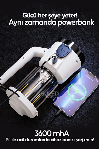 Suled Kamp Pro2 Profesyonel Kamp Lambası Ve El Fener Şarjlı Usb Powerbank Özellikli - 6
