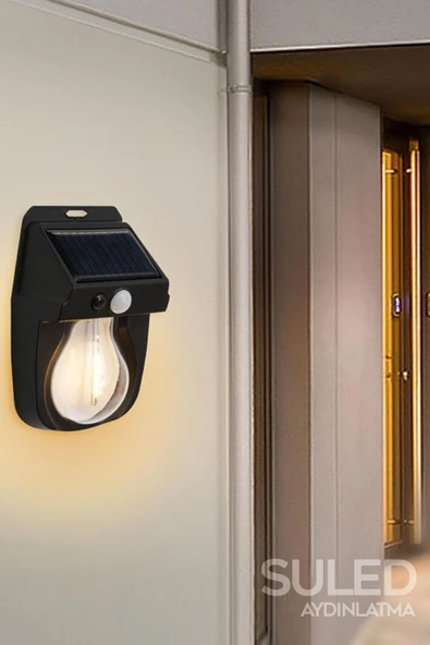 Suled Hareket Sensörlü Bahçe Aydınlatması 5W Lityum Pilli Led Işık Solar Şarjlı Otomatik Dış Mekan Lamba - 4