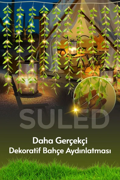 Suled Dekoratif Yapraklı Led Işık 3X1 Metre 180 Led 220V Fişli 3 Modlu Ambiyans Aydınlatma Süs & Dekor Led - 3