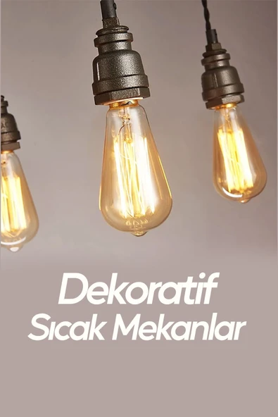 Suled Dekoratif Retro Rustik Ampül E27 Standart Duy 220V Ev Cafe Aplik Abajur Tavan Ampülü - 5