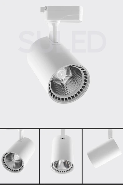 Suled Ray Spot Işık Beyaz Kasa - Gün Işığı 360/90 Dönebilen 30W Ray Spotu Led Işık Pro 220V - 6