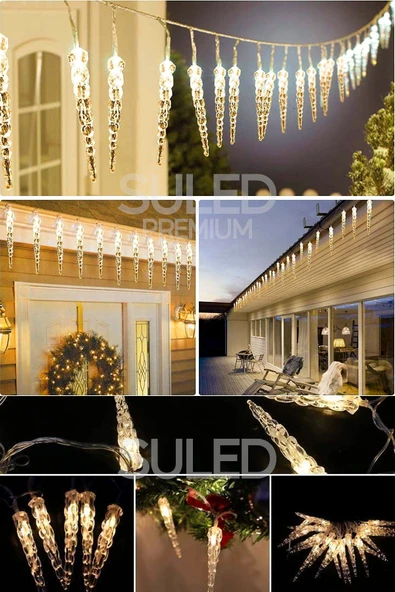 Suled Buz Sarkıt Led Süsleme Işığı 4 Metre 20 Led 220V Fişli Dekoratif Aydınlatma Süs Tak Çalıştır - 3