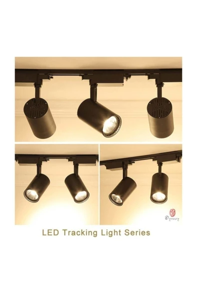 Suled Sl-1027 3 Adet 30W Ray Spot Vitrin Mağaza Armatürü 1 Metre Raylı Siyah Kasa Günışığı Renk Ray Spot - 2