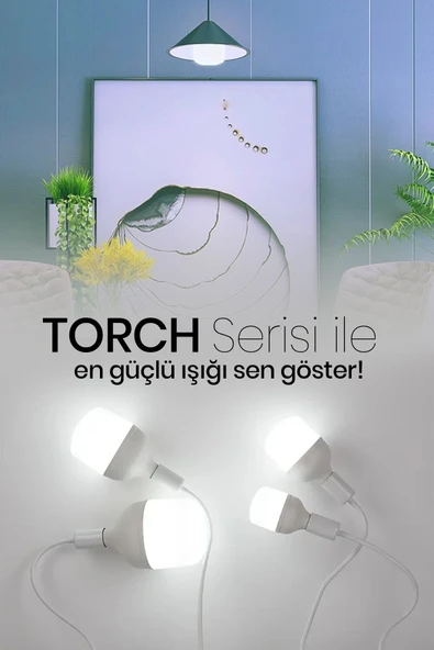 Suled 20W Torch Mega Led Ampül 1 Adet Tasarruflu Ultra Parlak 6500K Beyaz Işık Büyük Ampül E27 - 3