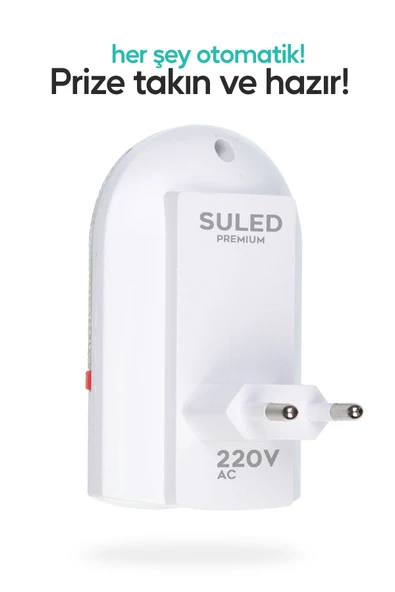Suled Işığa Duyarlı Otomatik Gece Lambası 220V Ldr Karanlık Sensörlü Beyaz Işık Karışık Renk - 2