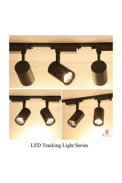 Suled Sl-1027 3 Adet 30W Ray Spot Vitrin Mağaza Armatürü 1 Metre Raylı Siyah Kasa Günışığı Renk Ray Spot - 3