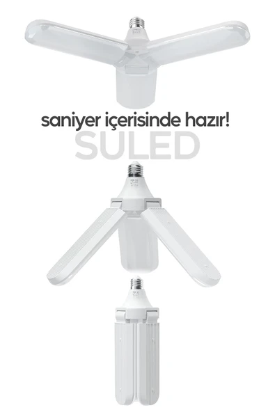 Suled Sl-6347 Pervane Ampul 40-45W Yeni Nesil Beyaz Led Ampul 3 Modlu Ultra Güçlü Pro - 6