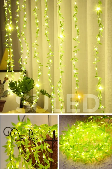 Suled Dekoratif Yapraklı Led Işık 3X1 Metre 180 Led 220V Fişli 3 Modlu Ambiyans Aydınlatma Süs & Dekor Led - 5