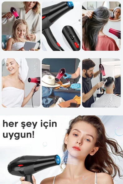 Suled Ultra Saç Kurutma Ve Fön Makinesi 2500W Sıcak - Soğuk 2 Kademeli Ev Berber Pet - 5