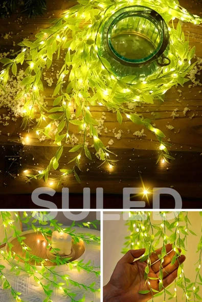 Suled Dekoratif Yapraklı Led Işık 3X1 Metre 180 Led 220V Fişli 3 Modlu Ambiyans Aydınlatma Süs & Dekor Led - 7