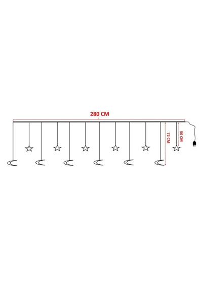 Suled Sl-1066 Ay Yıldız Perde Led 8 Fonksiyonlu Pl-Ay-3G - Resim 5