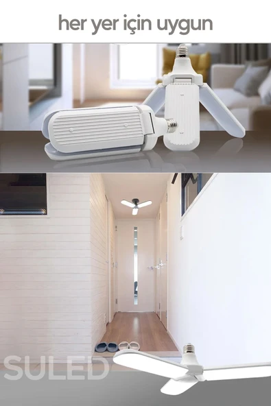 Suled Sl-6347 Pervane Ampul 40-45W Yeni Nesil Beyaz Led Ampul 3 Modlu Ultra Güçlü Pro - 5