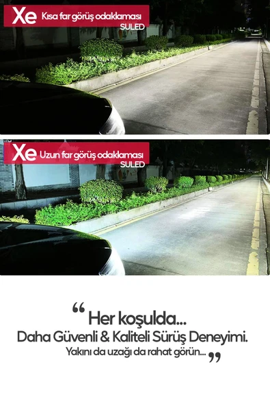 Suled Yeni Model - Zenon H4 Led Araba Far Ampül Xenon Led Uzun Kısa 10800 Lümen Şimşek Etkili 6000K - 5