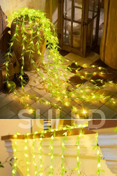 Suled Dekoratif Yapraklı Led Işık 3X1 Metre 180 Led 220V Fişli 3 Modlu Ambiyans Aydınlatma Süs & Dekor Led - 6