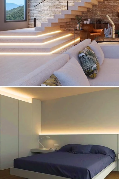 Suled Şerit Led 5 Metre Gün Işığı 3 Çipli Pro Ambiyans Aydınlatma Mutfak Salon Yatak Odası Led Işık - 4
