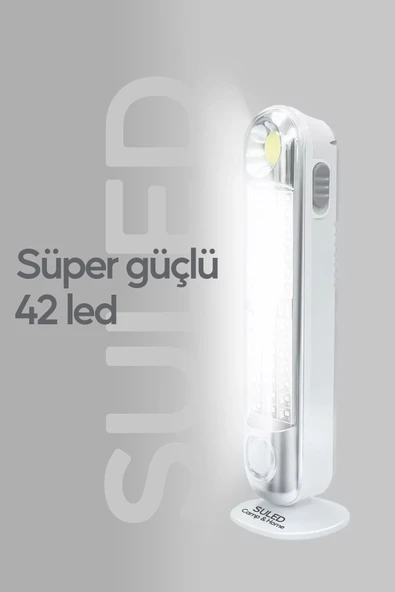 Suled Acil Durum Led & Kamp Lambası Güneş Şarjlı Işıldak 2 Kademeli Aydınlatma Tamir Ev Kamp El Feneri - 2