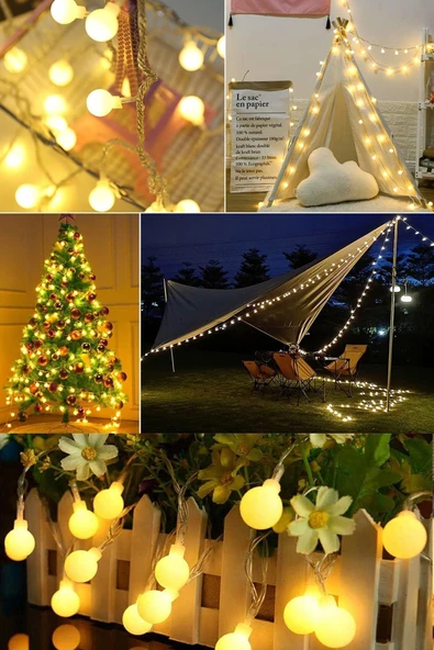 Suled Topled Pro 10 Metre 40 Led Gün Işığı 220V Fişli 3 Modlu Led Işık Iç Ve Dış Mekan Dekoratif Süsleme - 7