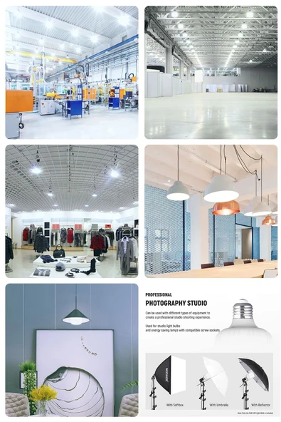 Suled 50W Torch Ultra Güçlü Led Ampül 1 Adet Tasarruflu Ultra Parlak 6500K Beyaz Işık Büyük Ampül E27 - 8